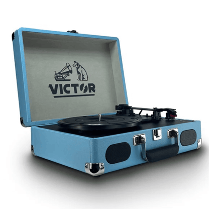 Victor Metro Plus Portable Dual BT Suitcase Turntable Turquoise - Refurbished Jupiter Gear Home
