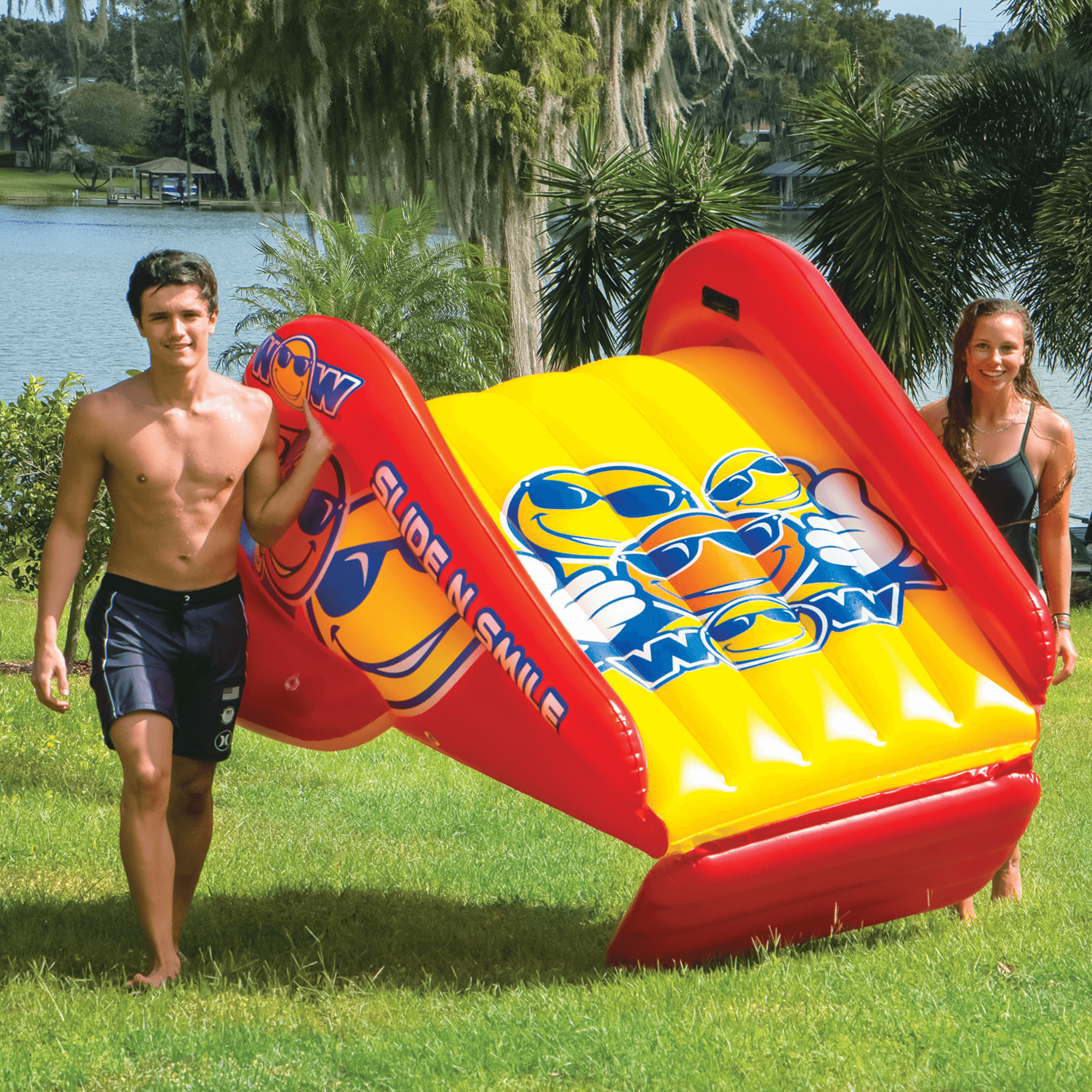 WOW Watersports Slide N Smile Inflatable Pool Slide with Sprinklers Jupiter Gear Home