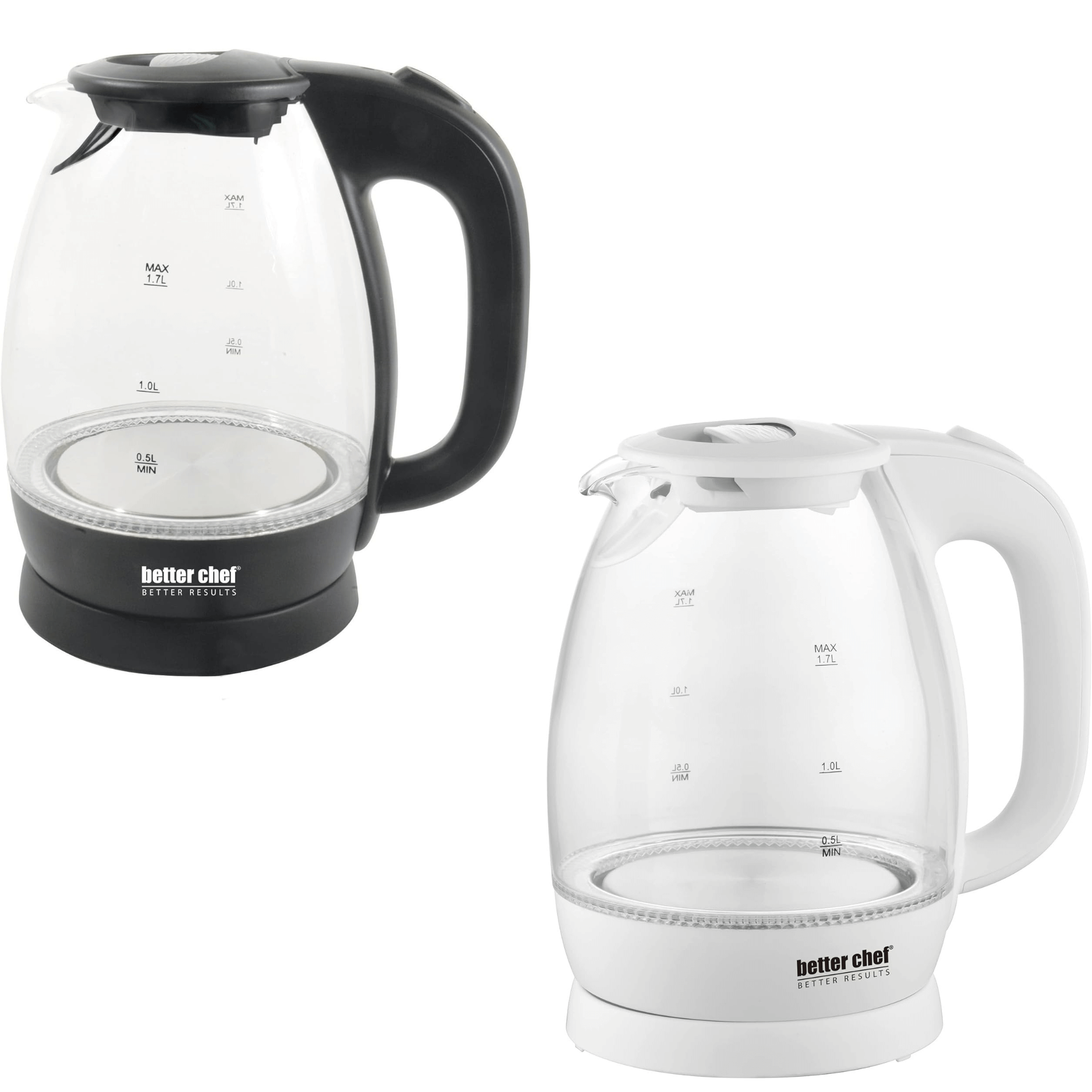 Better Chef 7-Cup Cordless Borosilicate Glass Electric Kettle with LED Light Jupiter Gear Home