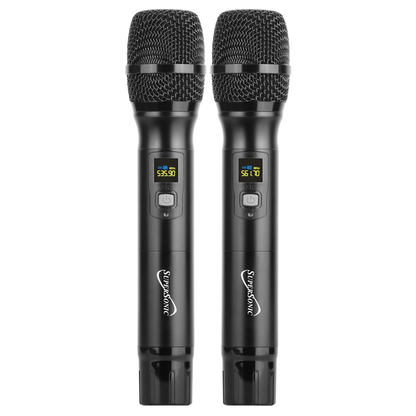 Supersonic UHF Dual Fixed Channel Professional Wireless Microphone Jupiter Gear Home