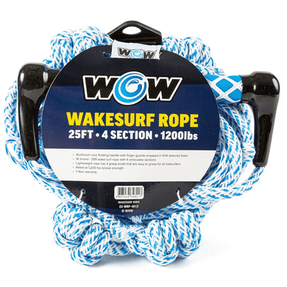 WOW Watersports 25ft 4-Section Wakesurf Rope Jupiter Gear Home