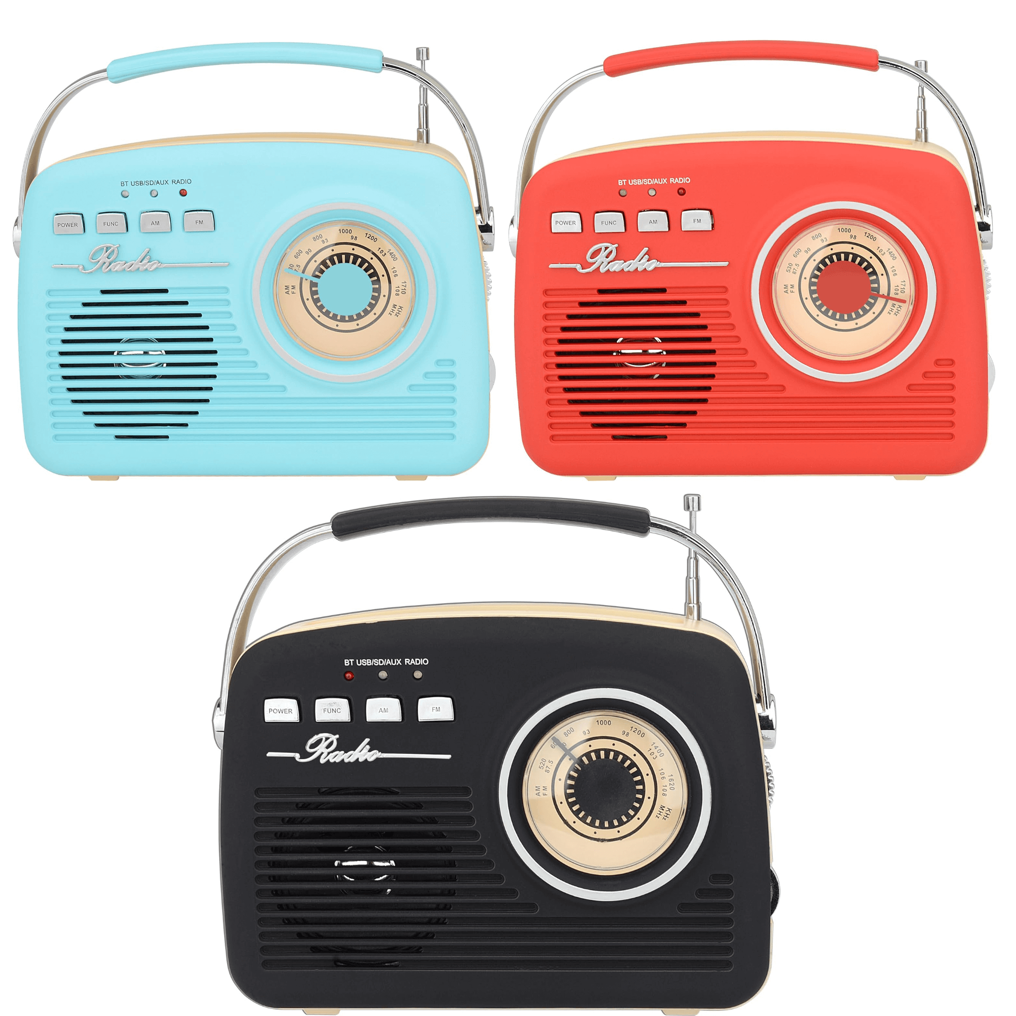 Supersonic Multi-Function Bluetooth Retro Speaker with Rechargeable Battery Jupiter Gear Home