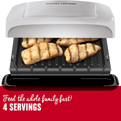 George Foreman 4-Serving Indoor Electric Grill White - REFURBISHED Jupiter Gear Home