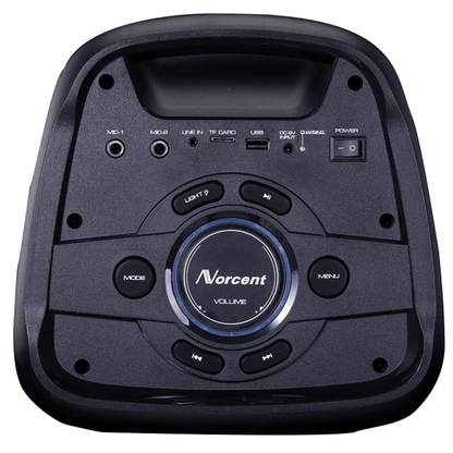 Norcent Dual 6.5" Portable Party Bluetooth Speaker with Flashing LED Lights Jupiter Gear Home