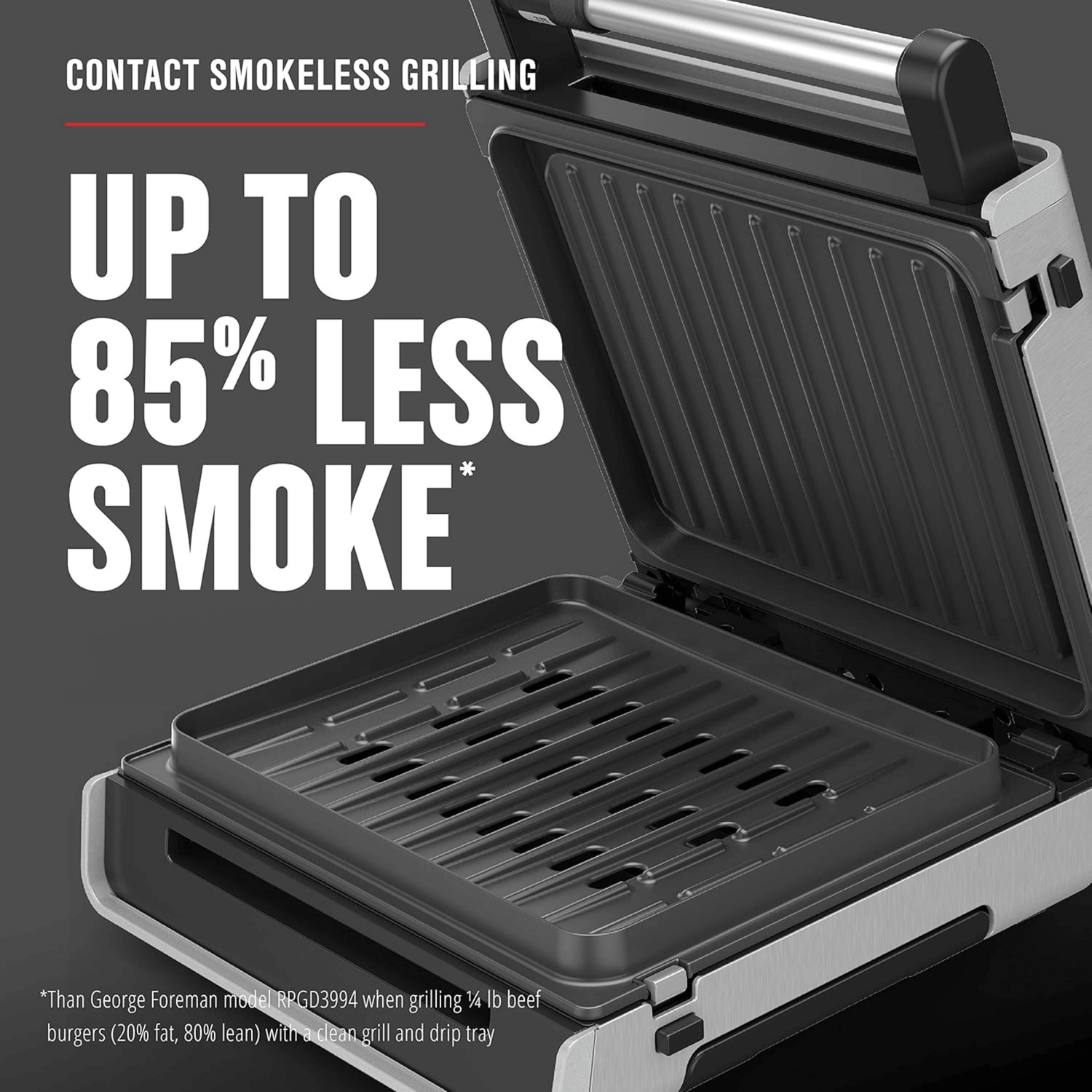 George Foreman 4-6 Serving Smokeless Select a Temp Family Sized Contact Grill - REFURBISHED Jupiter Gear Home