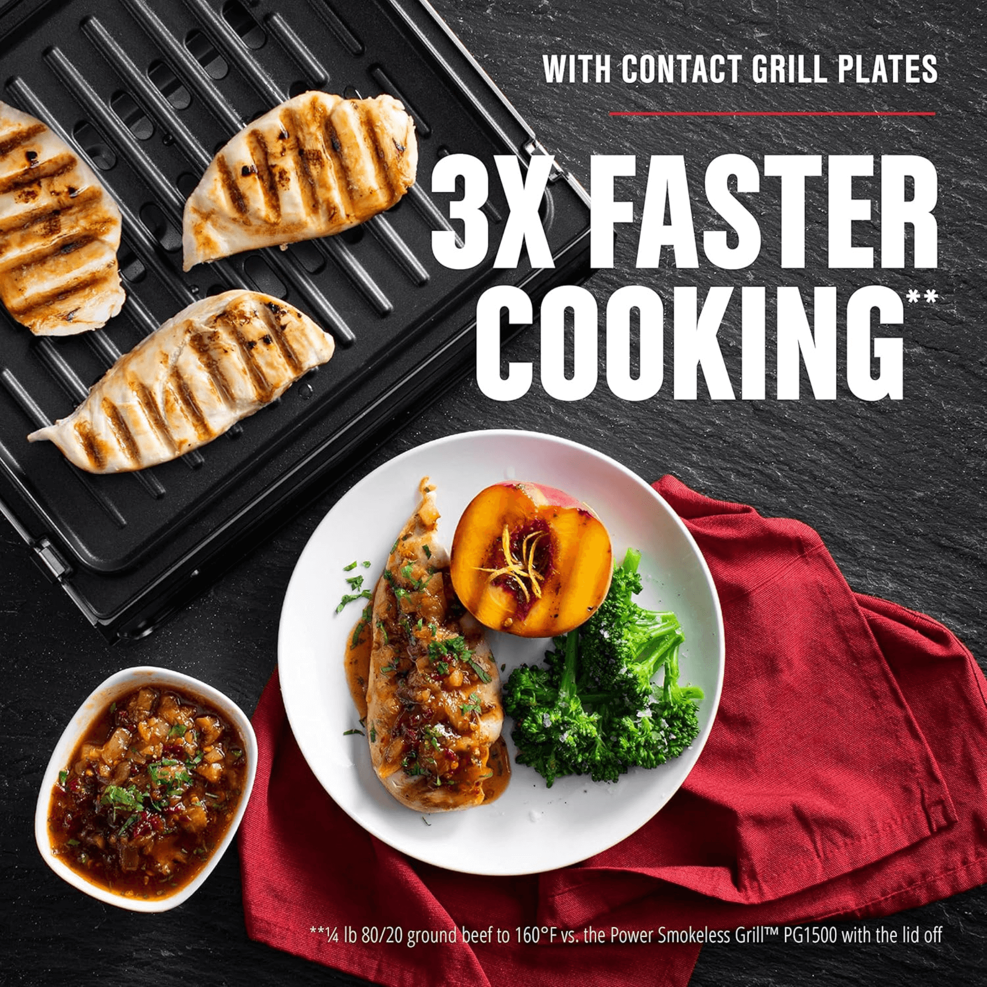 George Foreman 4-6 Serving Smokeless Select a Temp Family Sized Contact Grill - REFURBISHED Jupiter Gear Home