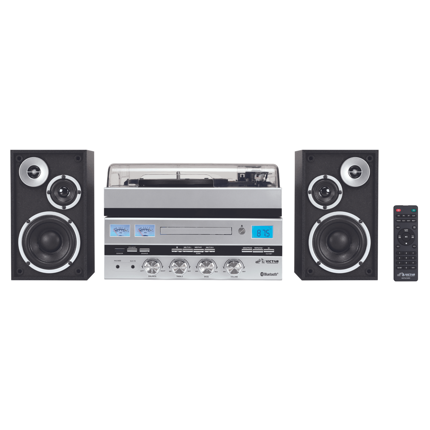 Victor Geneva 5-in-1 Desktop Music Center w Streaming Capabilities and FM Radio Jupiter Gear Home