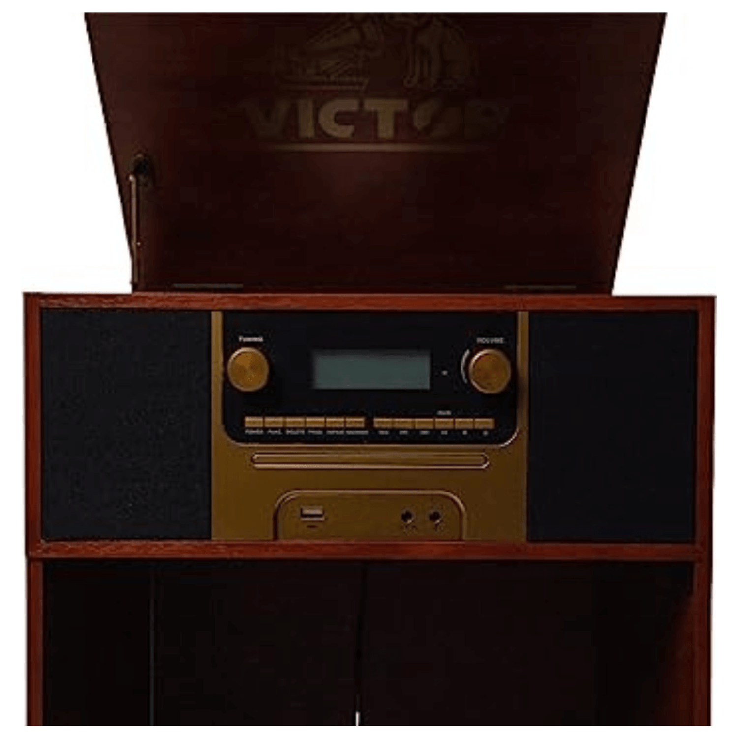 Victor Boyleston 7-in-1 3-Speed Turntable Music Center Mahogany - Refurbished Jupiter Gear Home