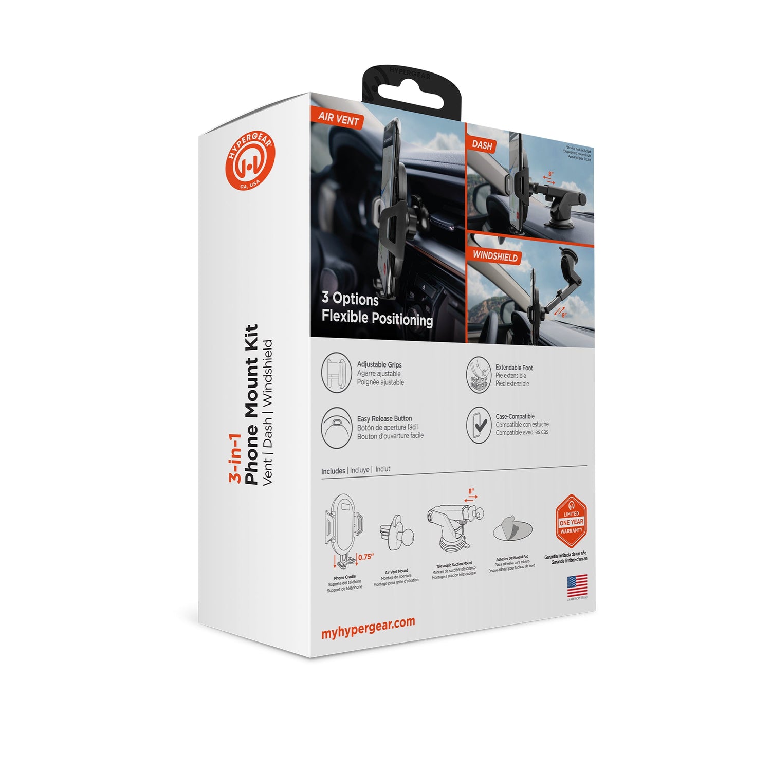 HyperGear 3-in-1 Phone Mount Kit Jupiter Gear Home