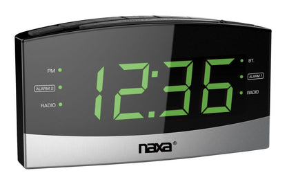 Naxa Bluetooth Easy-Read Dual Alarm Clock with Daily Repeat and USB Charge Port (NRC-181) Jupiter Gear Home
