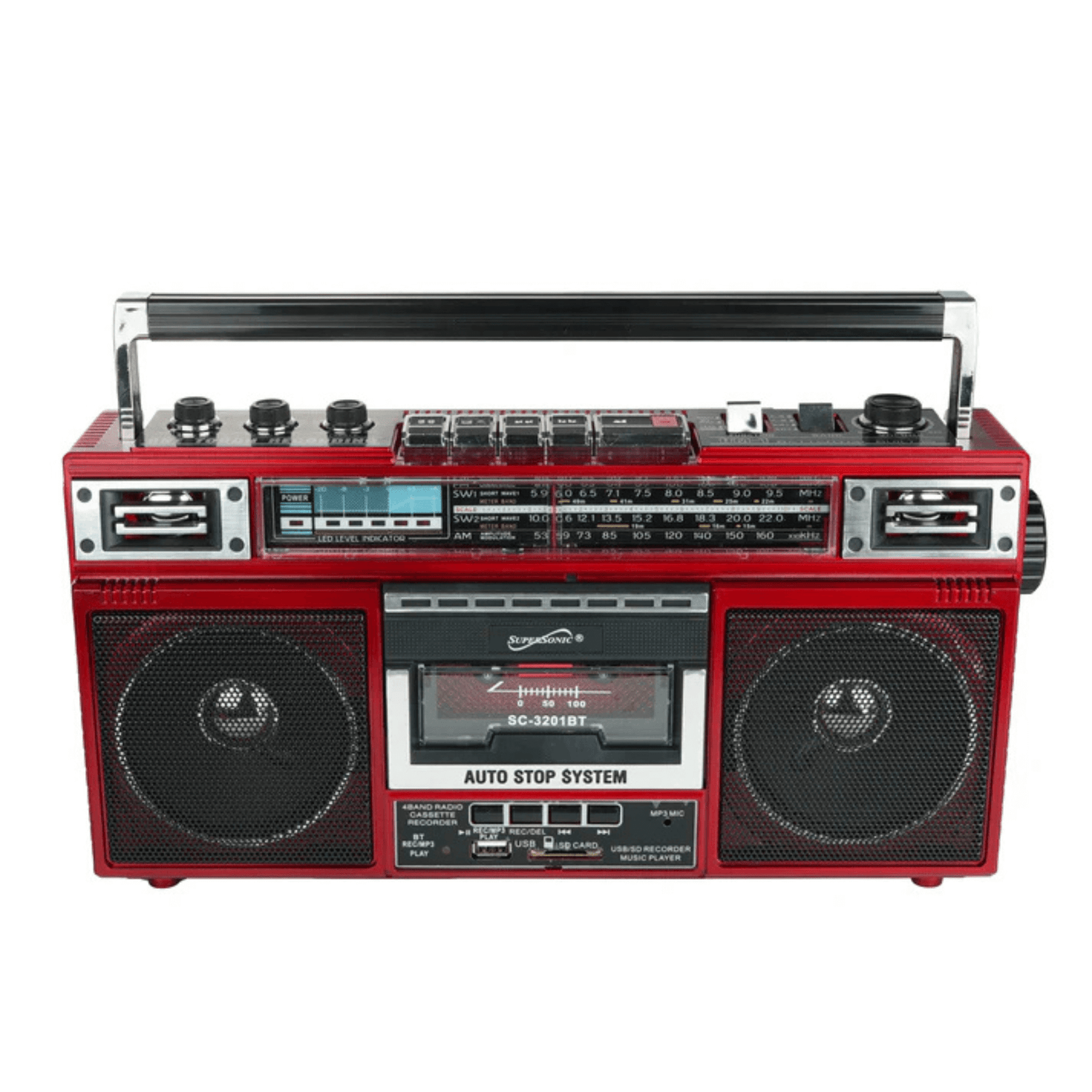 Supersonic 4 Band Bluetooth Radio &amp; Cassette Player + Cassette To Mp3 Converter Jupiter Gear Home