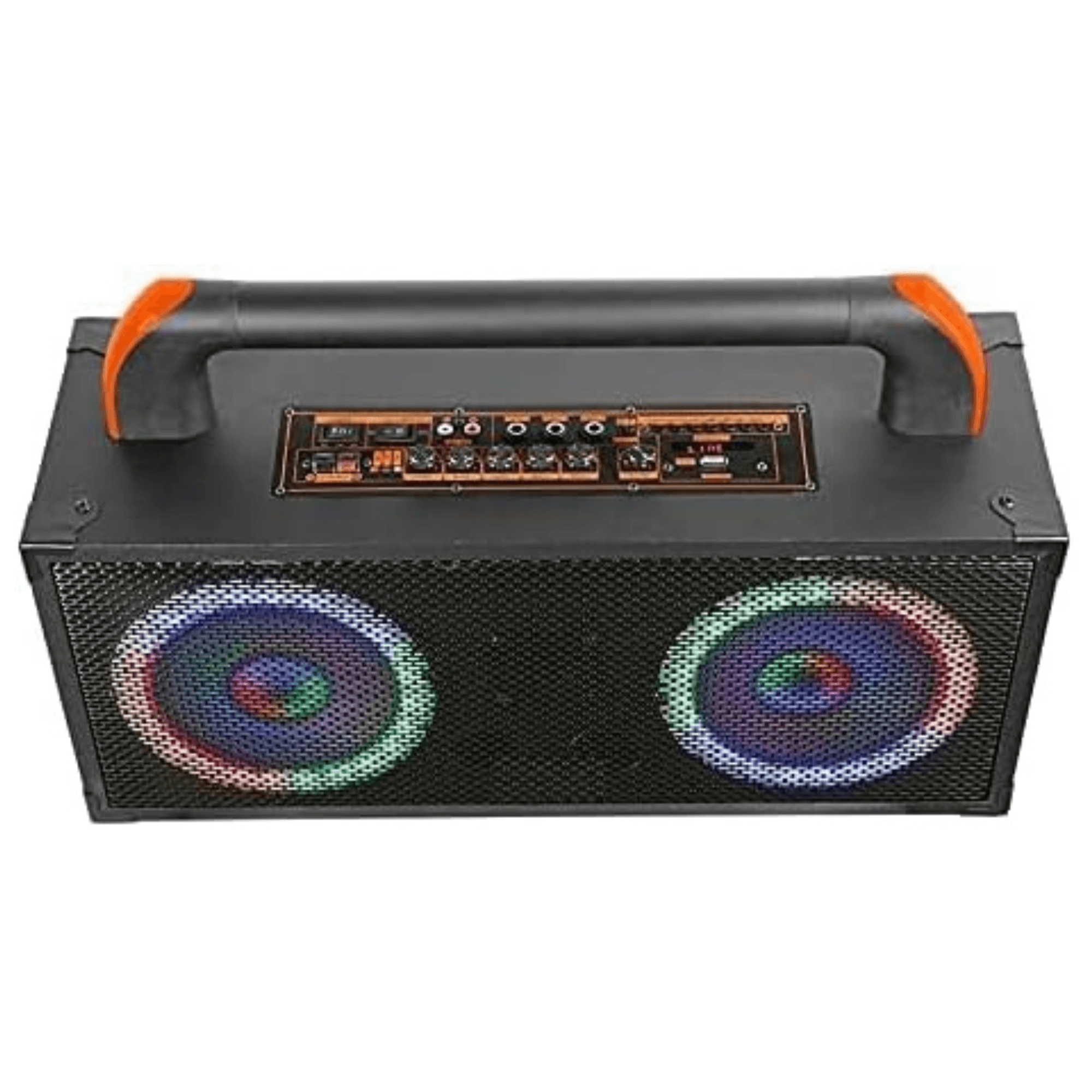 Norcent Dual 8" Portable Bluetooth Cabinet Speaker w Wooden Motif and MP3 Player Jupiter Gear Home