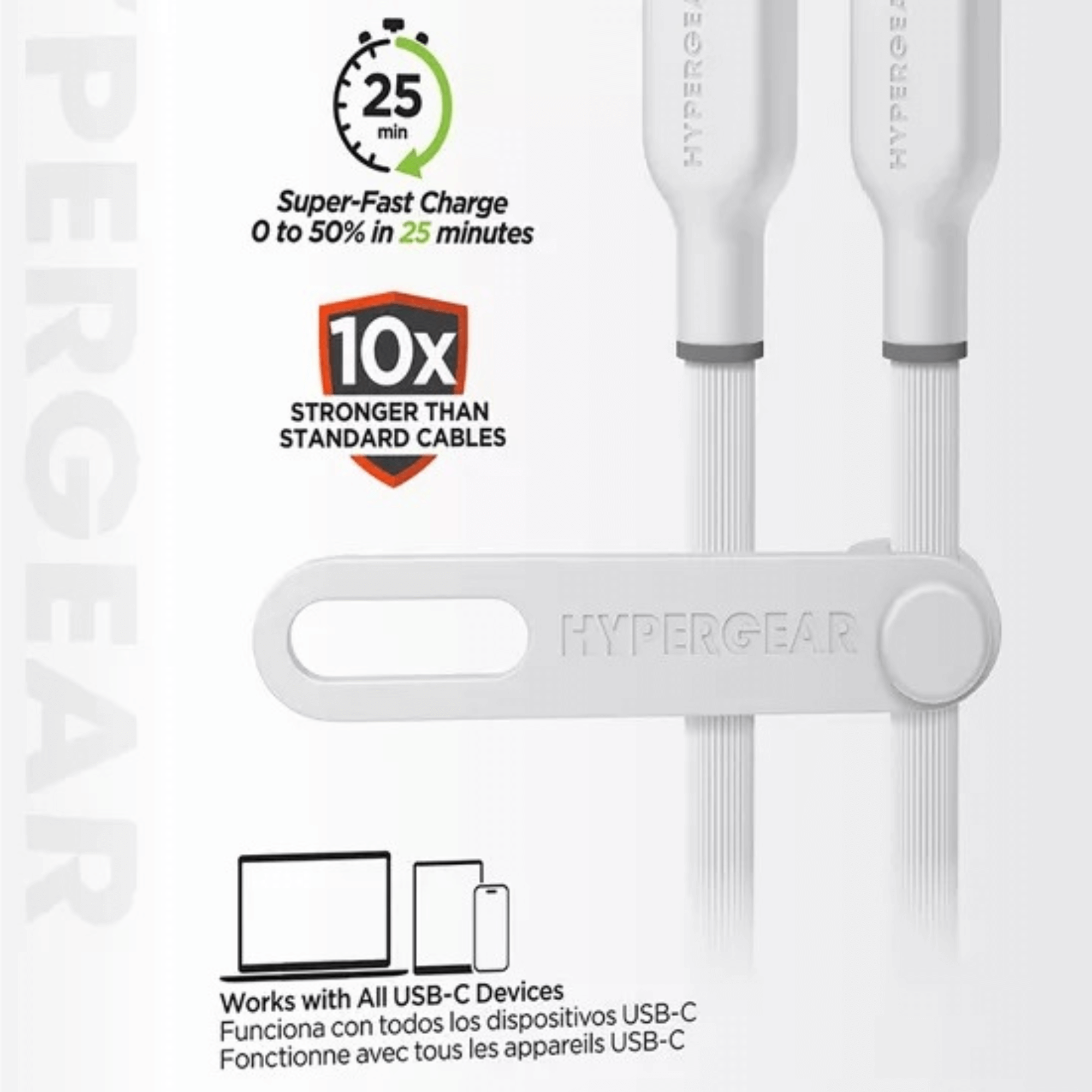 HyperGear Flexi PRO USB-C to USB-C Cable 15ft Jupiter Gear Home