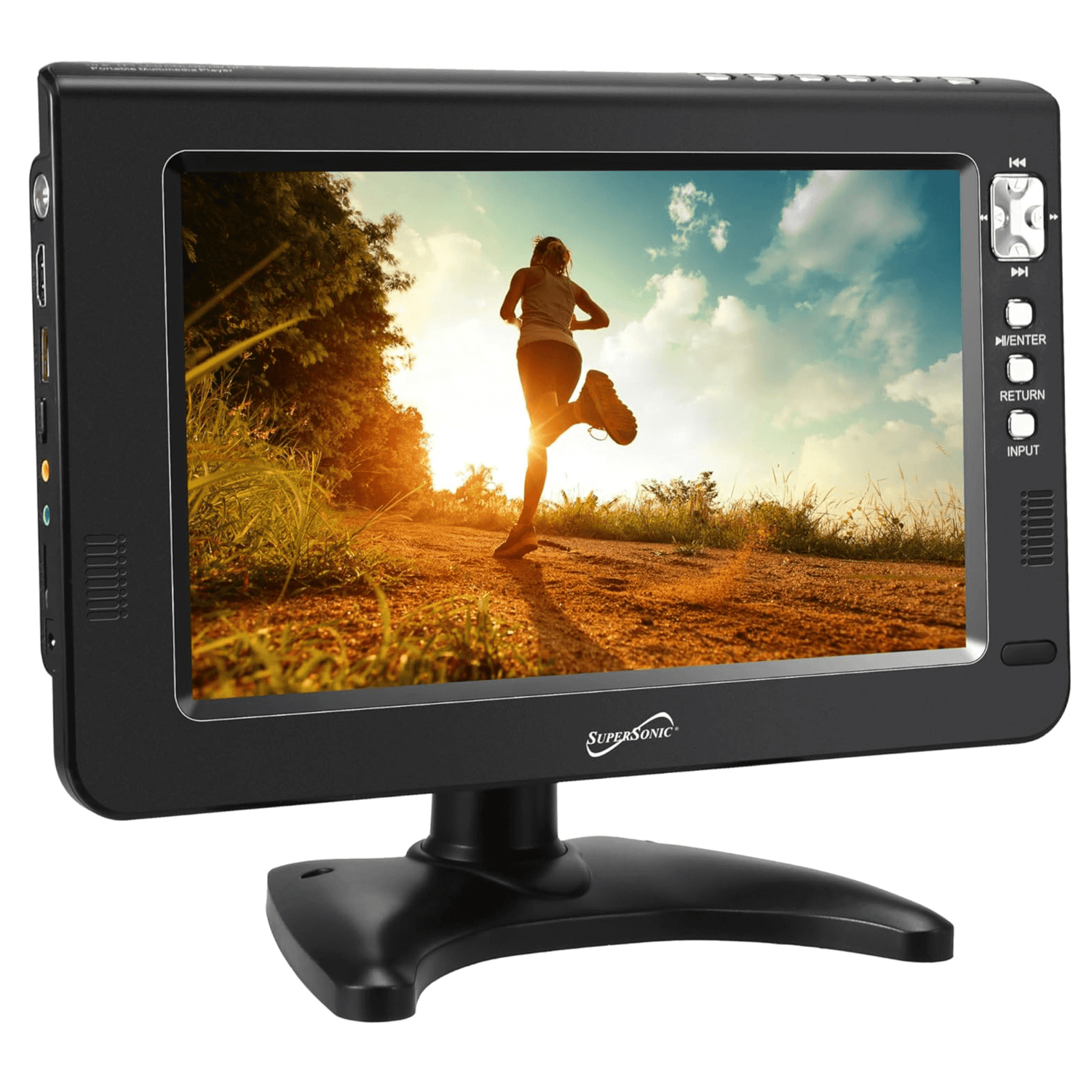 Supersonic Portable 9-inch LCD TV with Built-in Digital Tuner Rechargeable Battery ACDC Operation for Car Travel Jupiter Gear Home