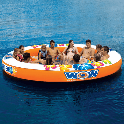 WOW Watersports Floating 12 Person Water Lounge &amp; Island - Stadium Islander with Grommet Jupiter Gear Home
