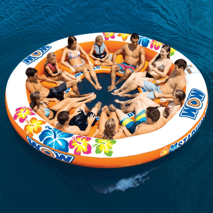 WOW Watersports Floating 12 Person Water Lounge &amp; Island - Stadium Islander with Grommet Jupiter Gear Home