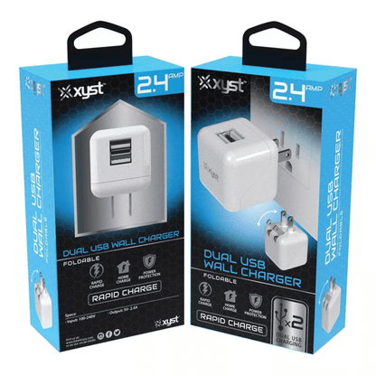 Xyst 2.4-Amp Dual USB Foldable Wall Charger Jupiter Gear Home
