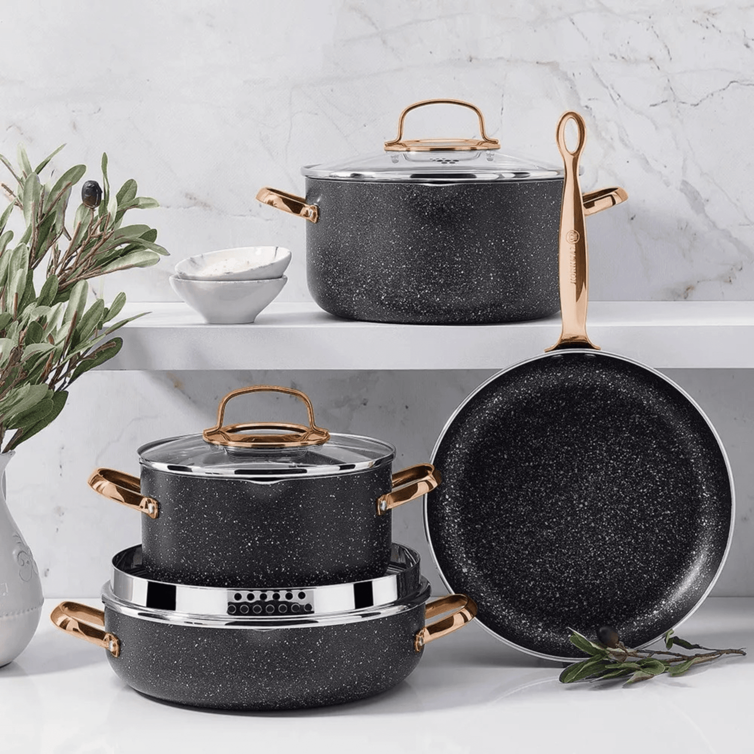 Korkmaz Galaksi 7 Piece Non Stick Aluminum Cookware Set Jupiter Gear Home