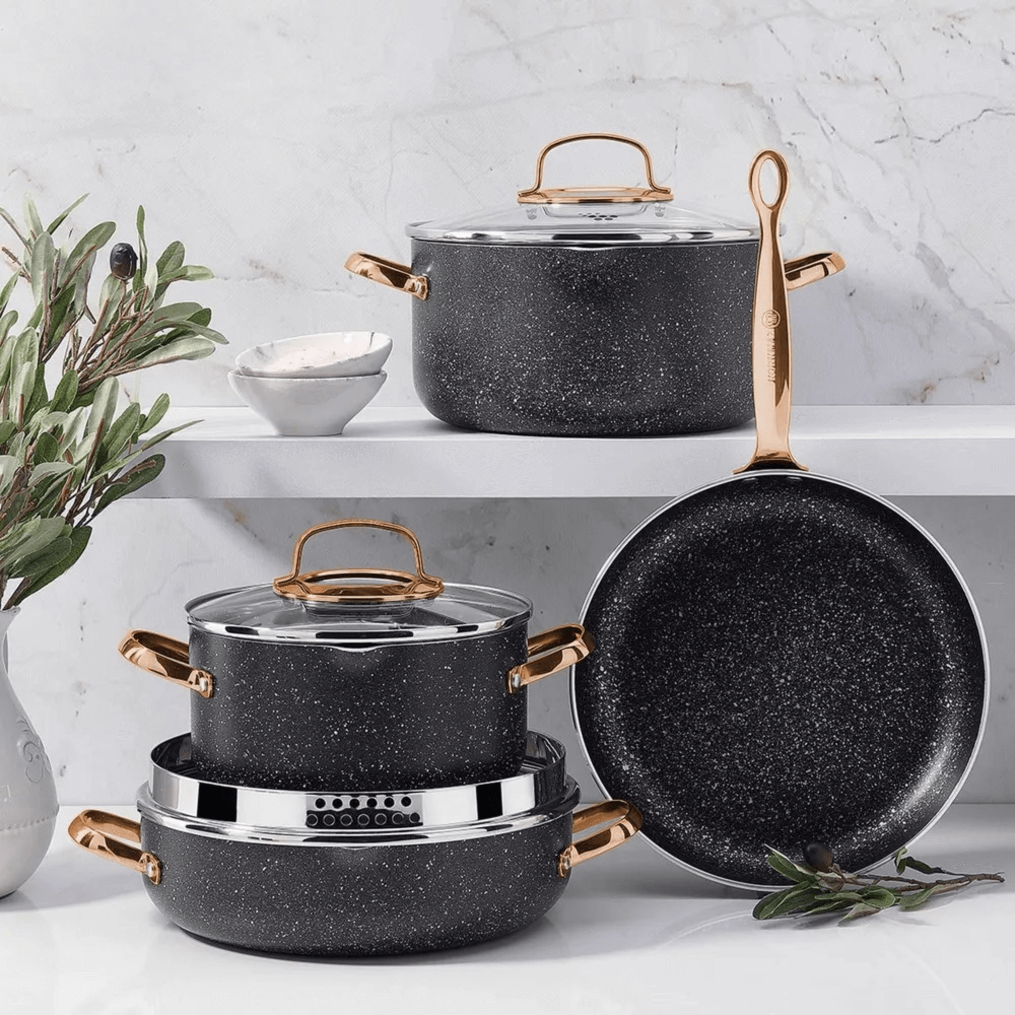 Korkmaz Galaksi 7 Piece Non Stick Aluminum Cookware Set Jupiter Gear Home