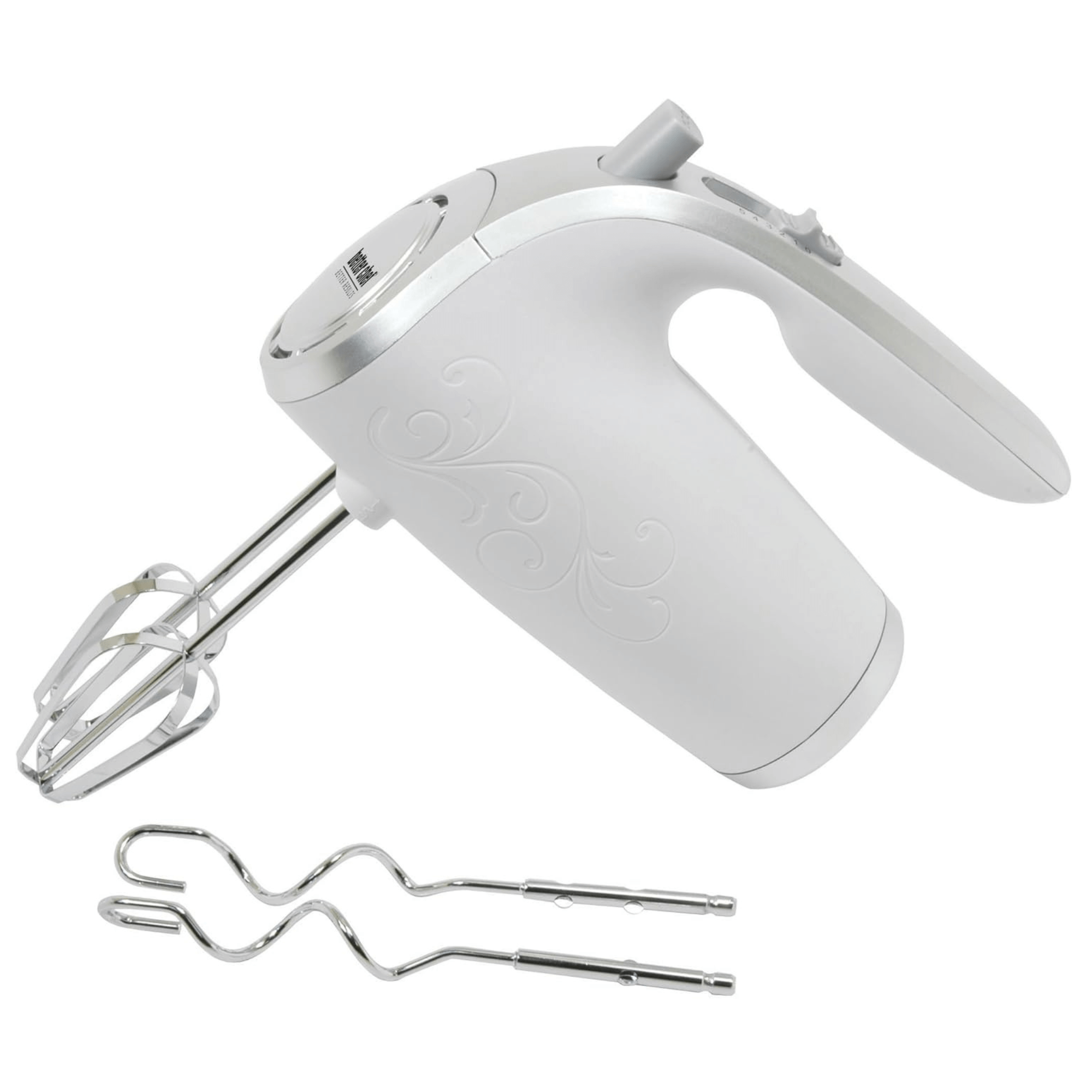 Better Chef 5-Speed 150W Hand Mixer with Silver Accents and Storage Clip Jupiter Gear Home