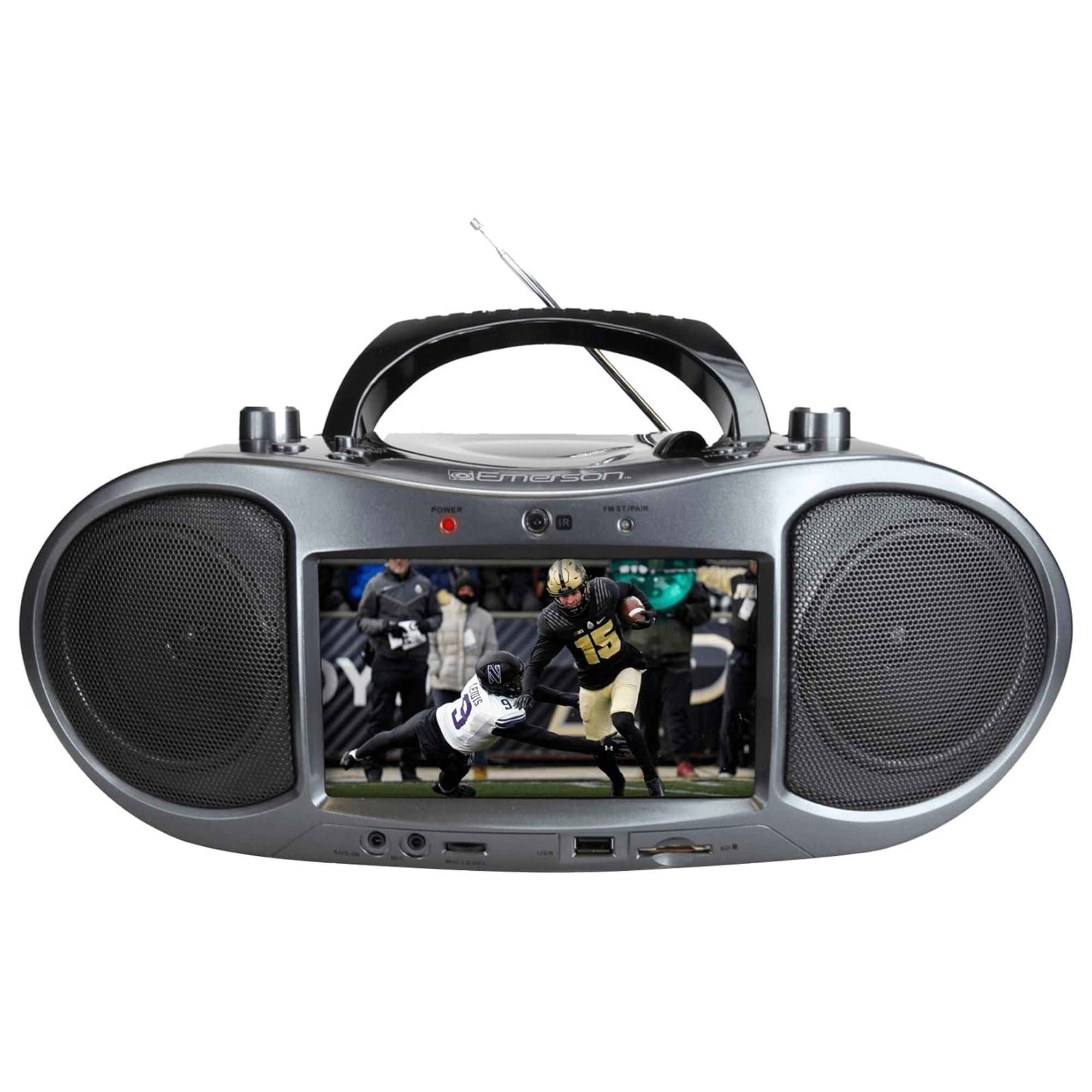 Emerson 7” Bluetooth DVD Boombox with HD-INPUT AM/FM Radio and Stereo Speakers Jupiter Gear Home