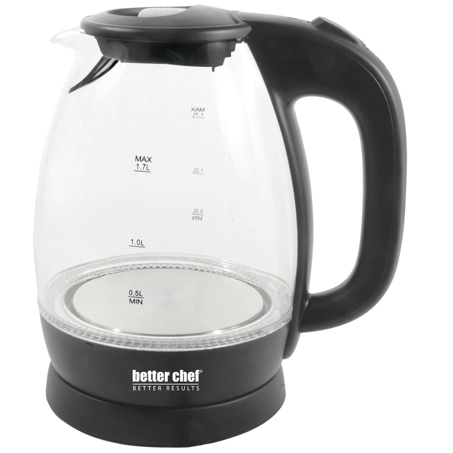 Better Chef 7-Cup Cordless Borosilicate Glass Electric Kettle with LED Light Jupiter Gear Home