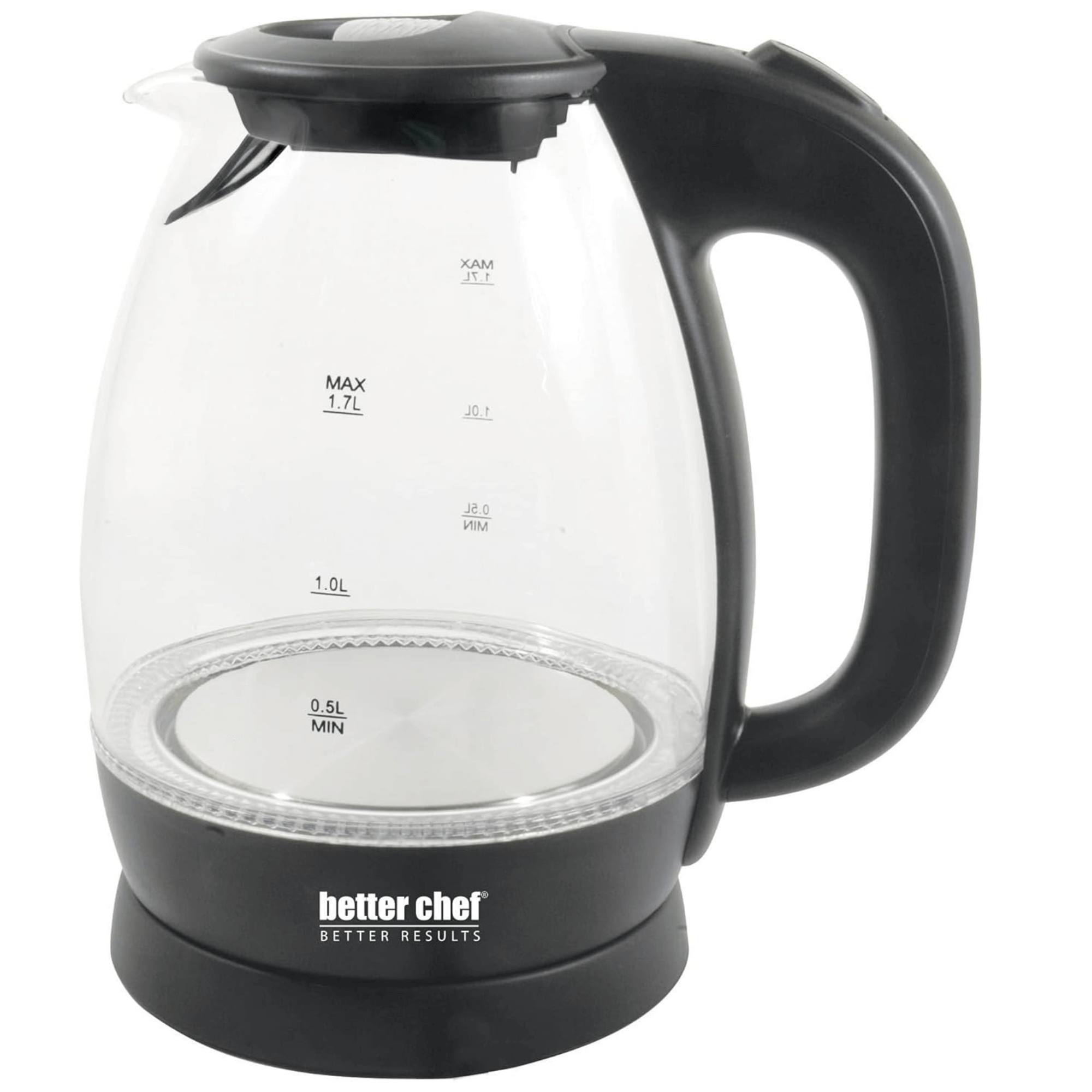 Better Chef 7-Cup Cordless Borosilicate Glass Electric Kettle with LED Light Jupiter Gear Home
