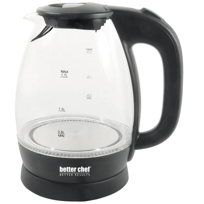 Better Chef 7-Cup Cordless Borosilicate Glass Electric Kettle with LED Light Jupiter Gear Home