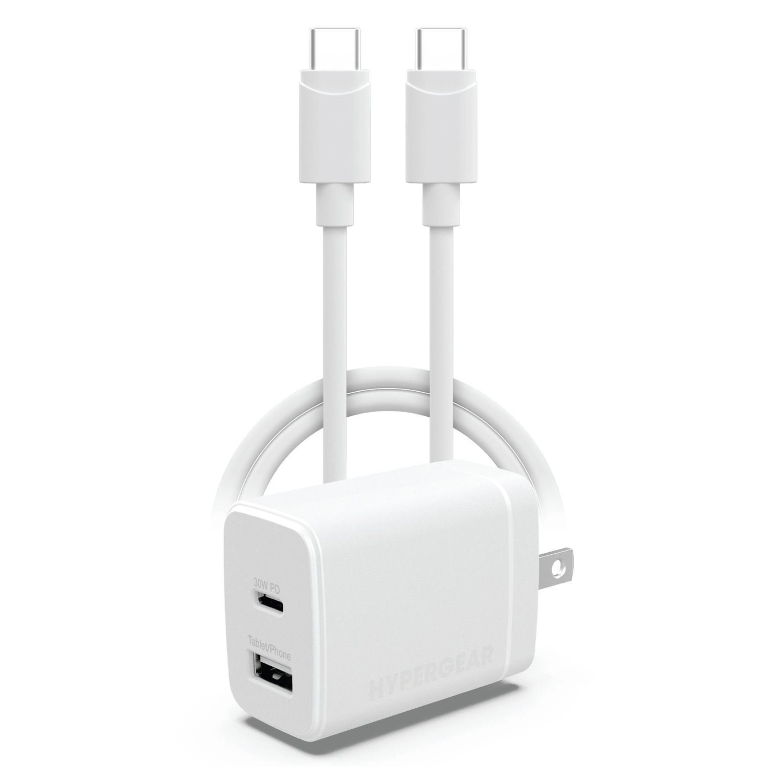 HyperGear 30W PD Dual Wall Charger + USB-C to USB-C Jupiter Gear Home
