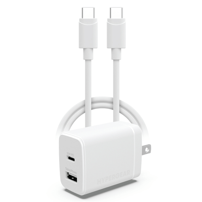 HyperGear 30W PD Dual Wall Charger + USB-C to USB-C Jupiter Gear Home