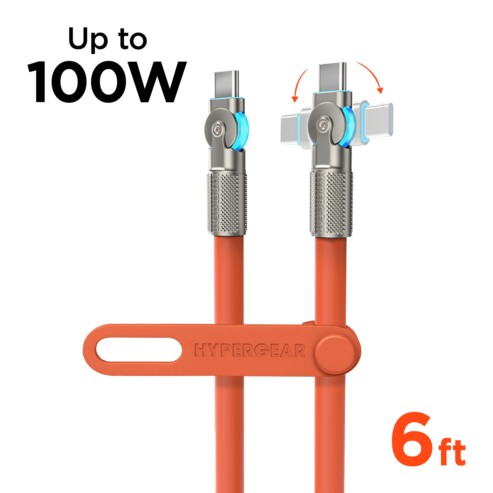 HyperGear Chunky180° 100W USB-C to USB-C Rugged Fast Charge Cable 6ft Jupiter Gear Home