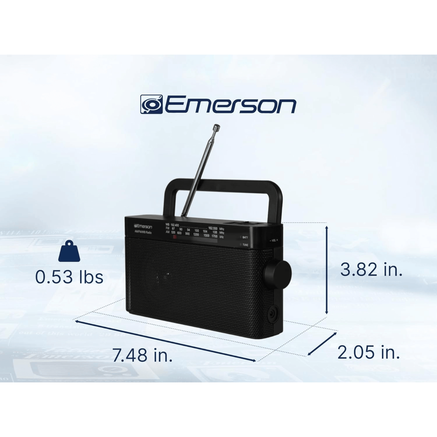 Emerson AM/FM/WB Emergency Radio with Telescopic Antenna Jupiter Gear Home