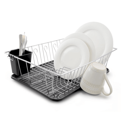 Better Chef 16" Chrome-Plated Metal Dish Rack with Drain Tray Jupiter Gear Home