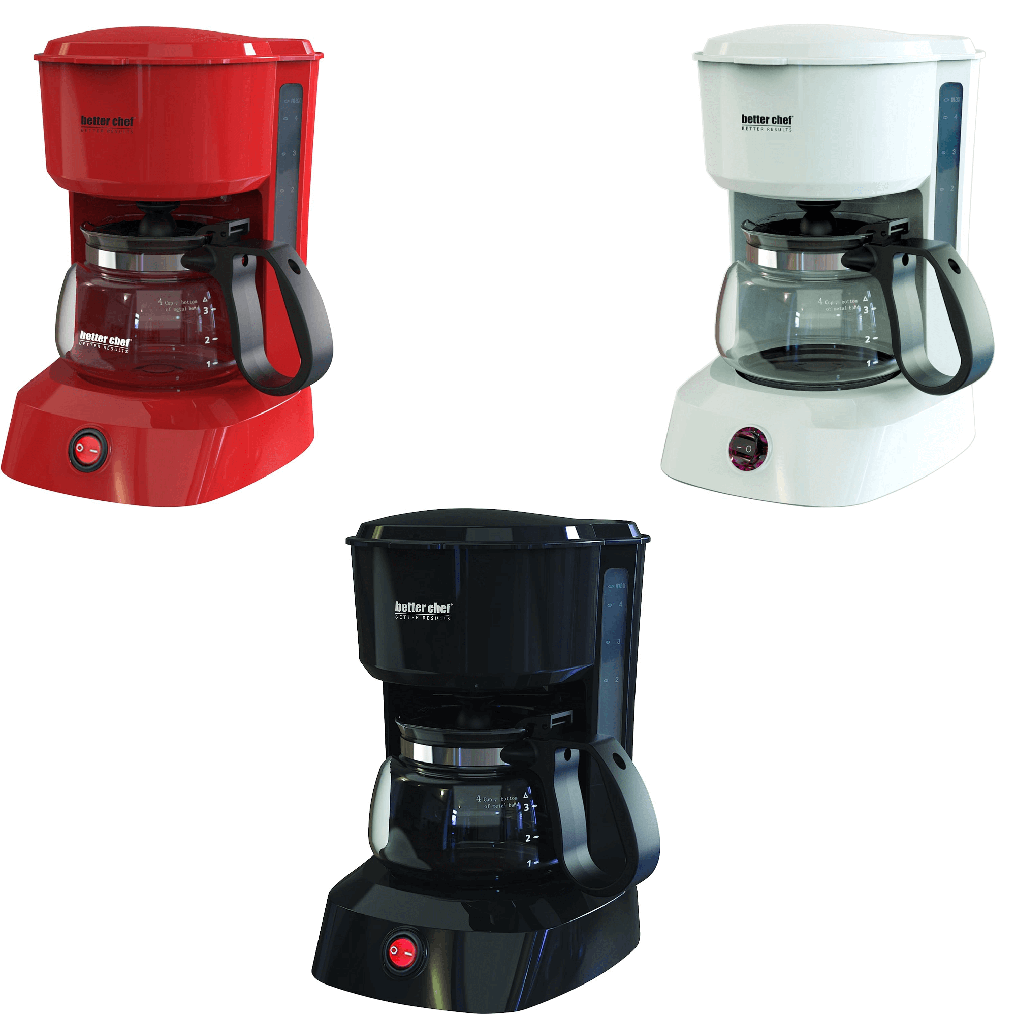 Better Chef 4-Cup Coffeemaker with Grab-A-Cup Feature Jupiter Gear Home