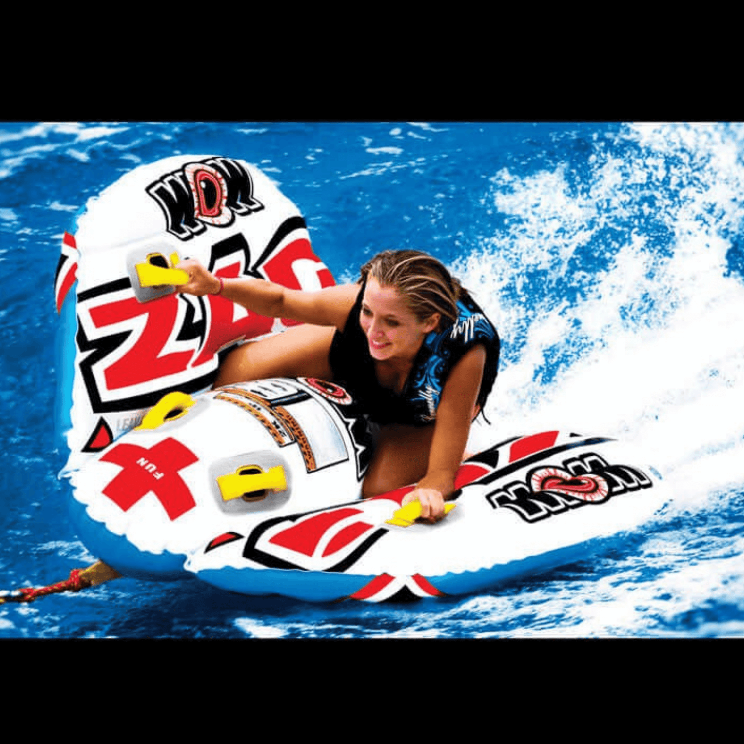 WOW Watersports Zig Zag 1 to 2 Person Inflatable Towable Steerable Tube Jupiter Gear Home