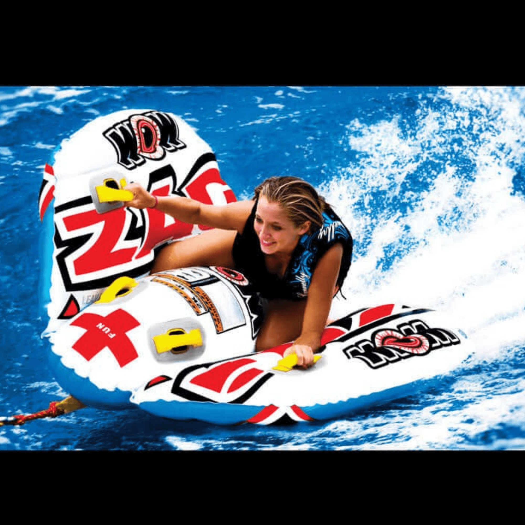 WOW Watersports Zig Zag 1 to 2 Person Inflatable Towable Steerable Tube Jupiter Gear Home