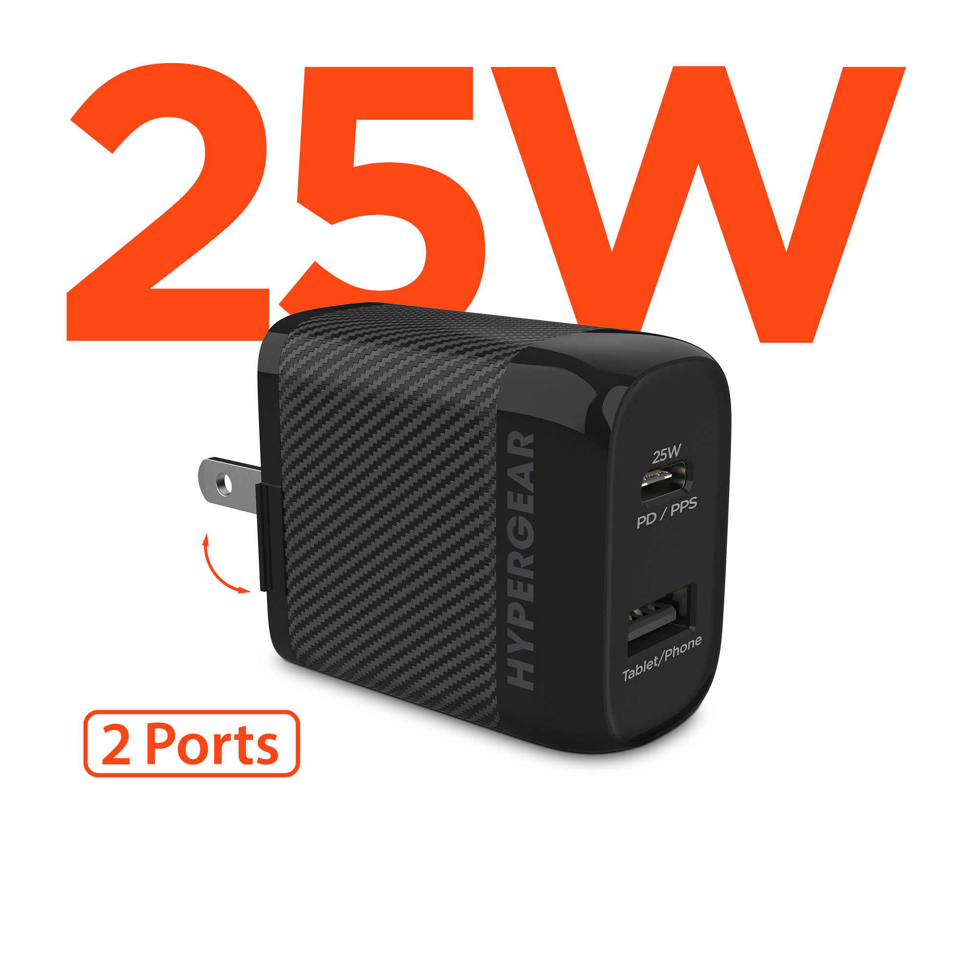 HyperGear SpeedBoost 25W USB-C PD + 12W USB Fast Wall Charger with PPS Jupiter Gear Home