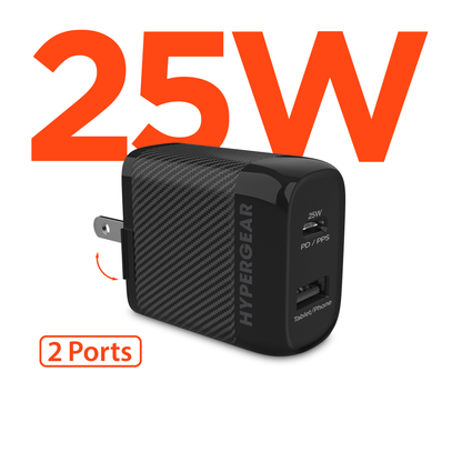 HyperGear SpeedBoost 25W USB-C PD + 12W USB Fast Wall Charger with PPS Jupiter Gear Home