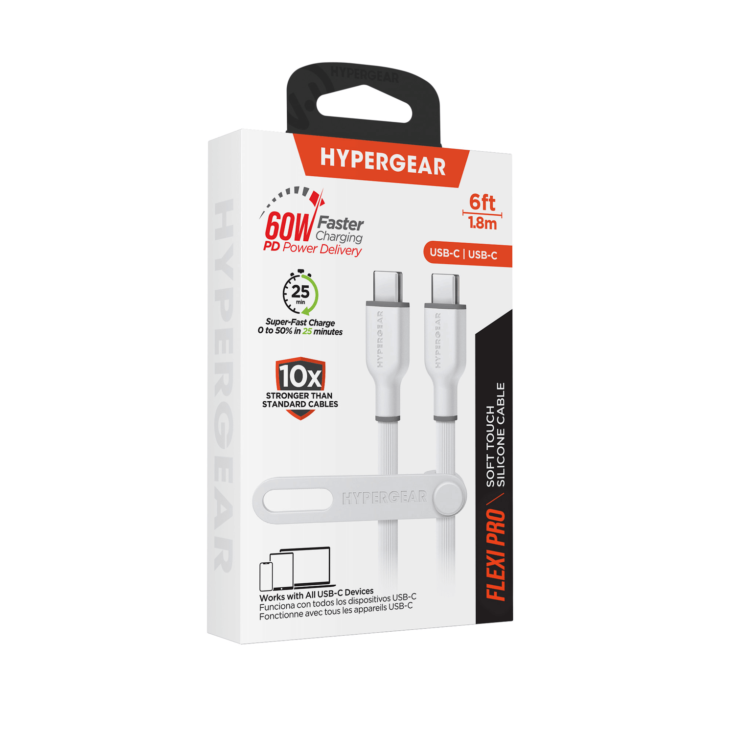 HyperGear Flexi PRO USB-C to USB-C Cable 6ft Jupiter Gear Home