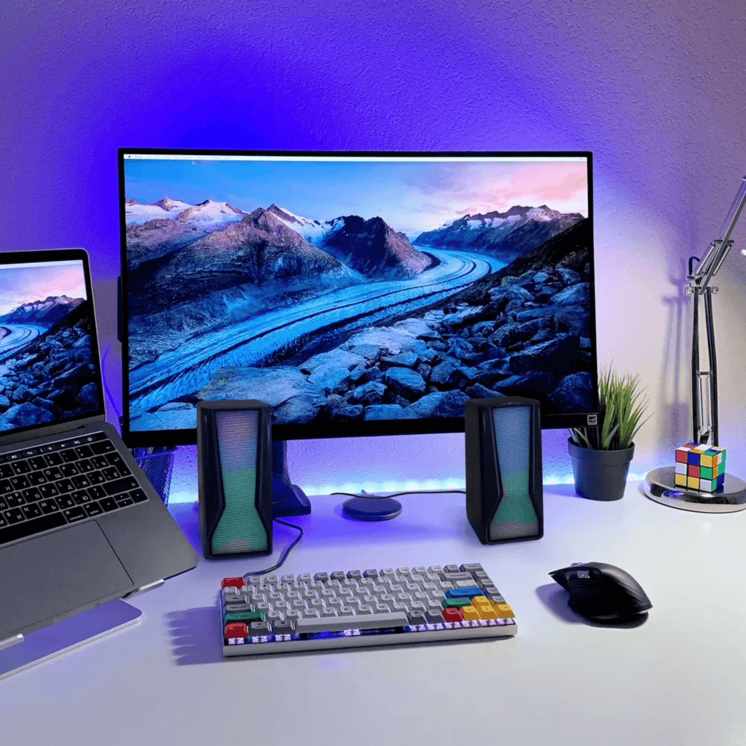beFree Sound Color LED Dual Gaming Speakers Jupiter Gear Home