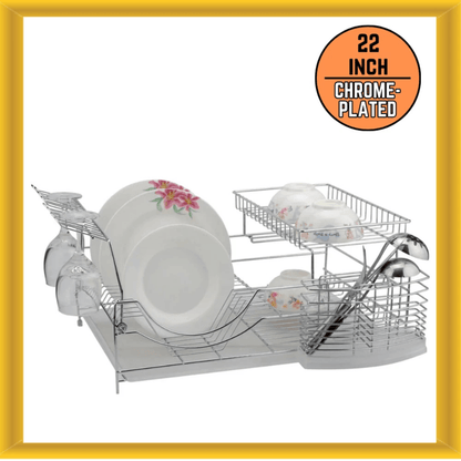 Better Chef 22" 2-Tier Chrome Deluxe Dish Rack Jupiter Gear Home
