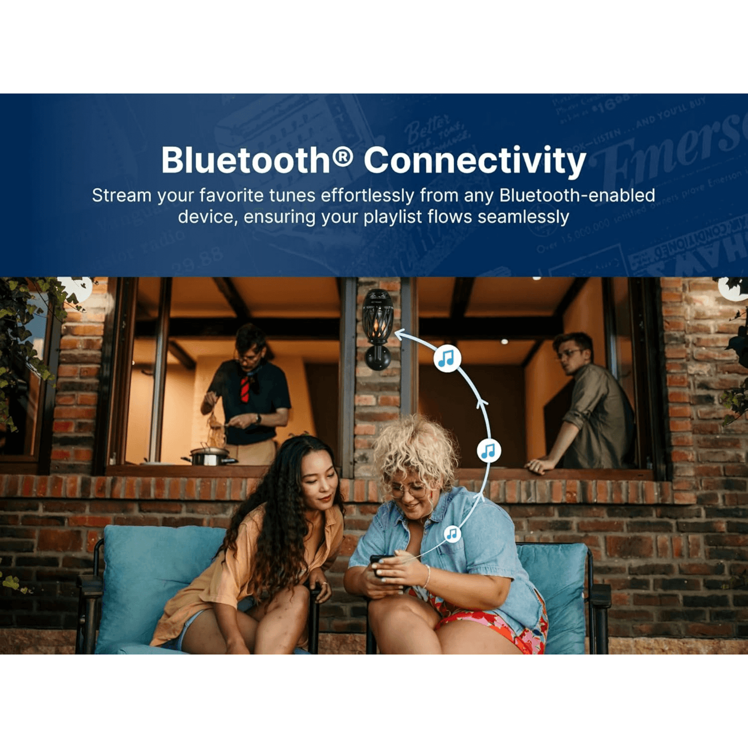 Emerson Outdoor Flame Light Bluetooth Speaker Jupiter Gear Home
