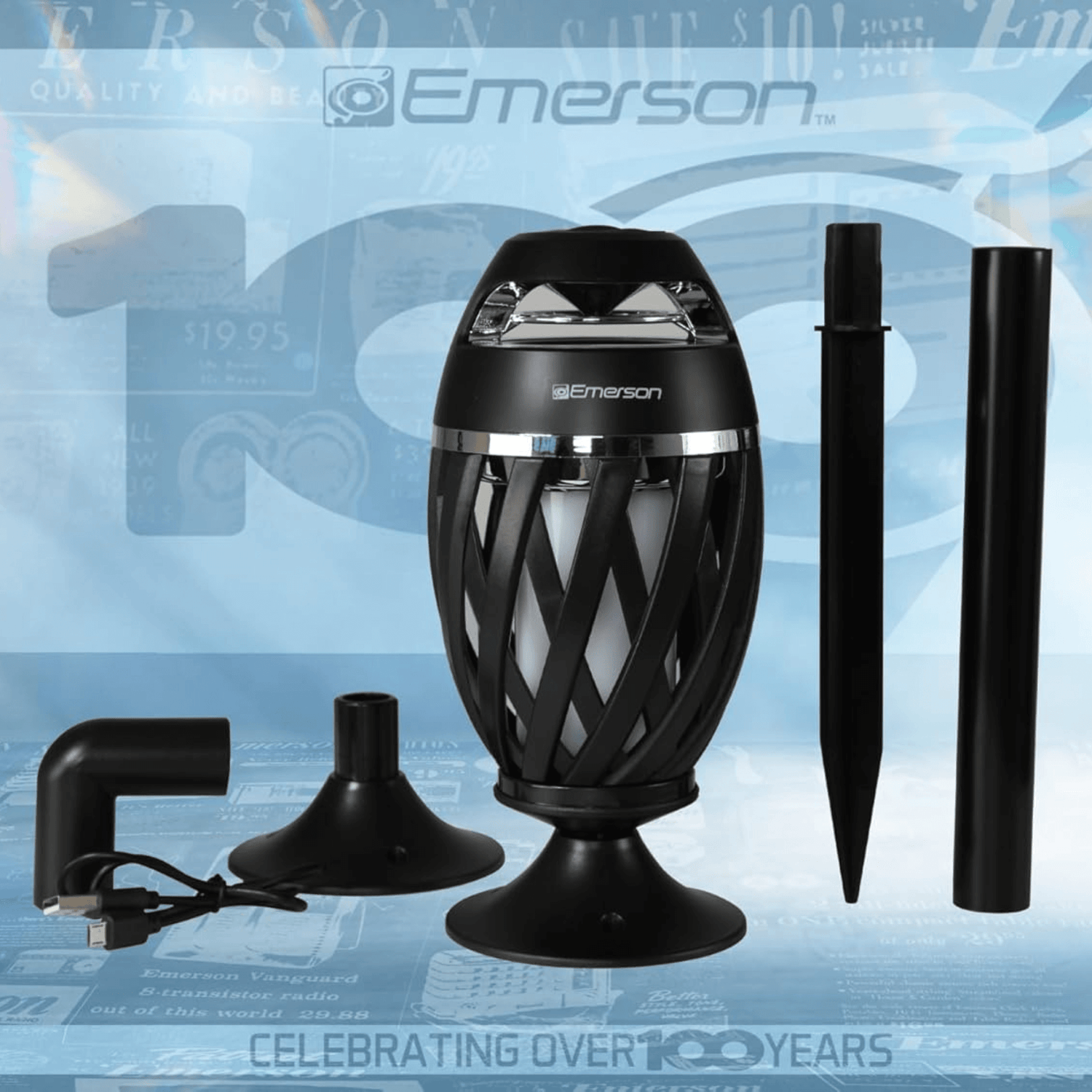 Emerson Outdoor Flame Light Bluetooth Speaker Jupiter Gear Home