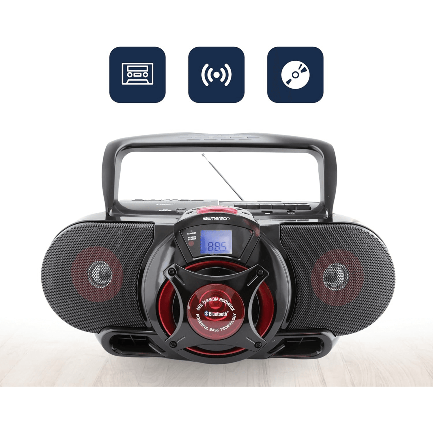 Emerson Portable Stereo Bluetooth Boombox Jupiter Gear Home
