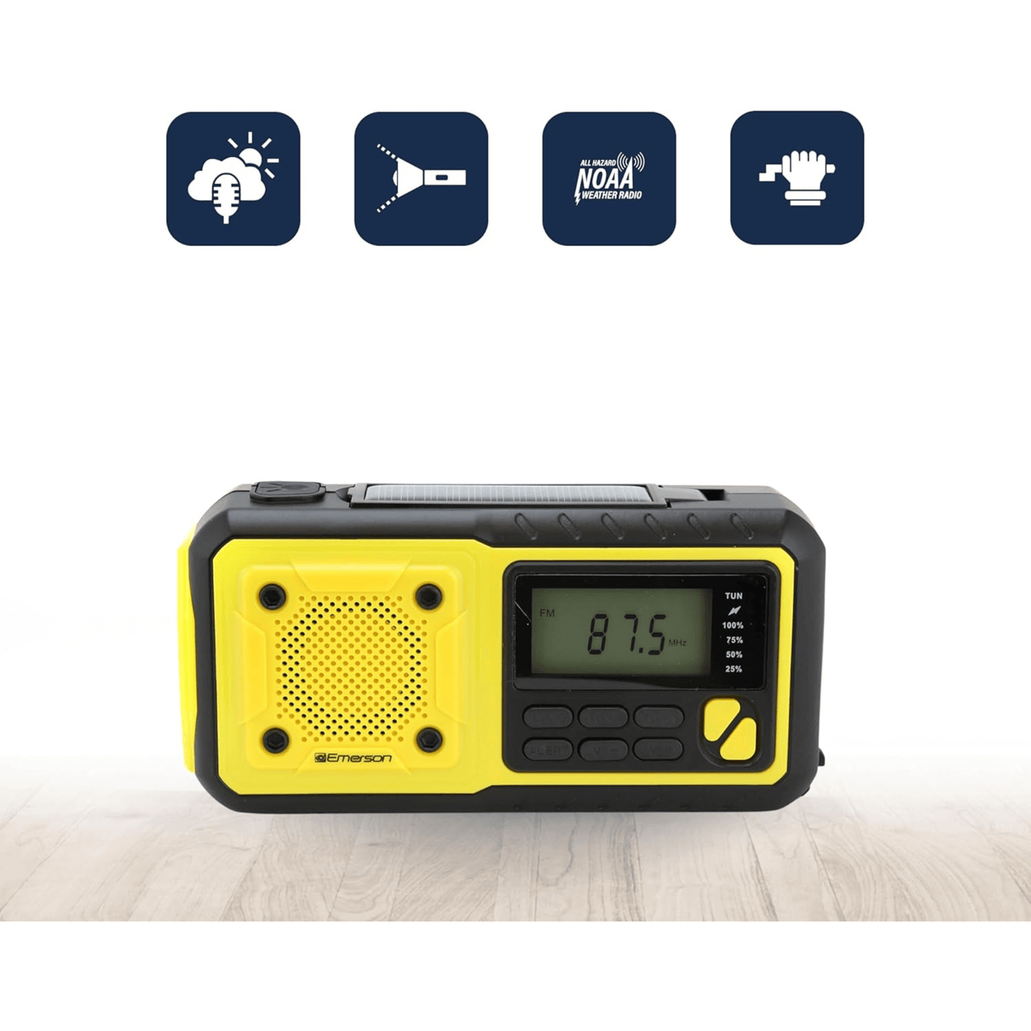 Emerson Emergency AMFM Radio with Weather Band / Flashlight / Power Bank Jupiter Gear Home