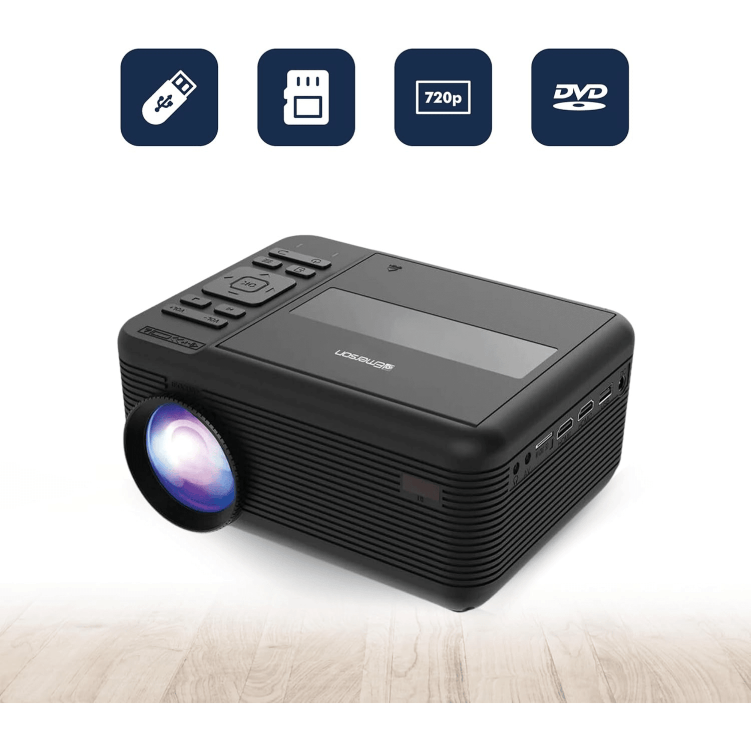Emerson 150" Home Theater LCD Projector with 720p and DVD Player Jupiter Gear Home