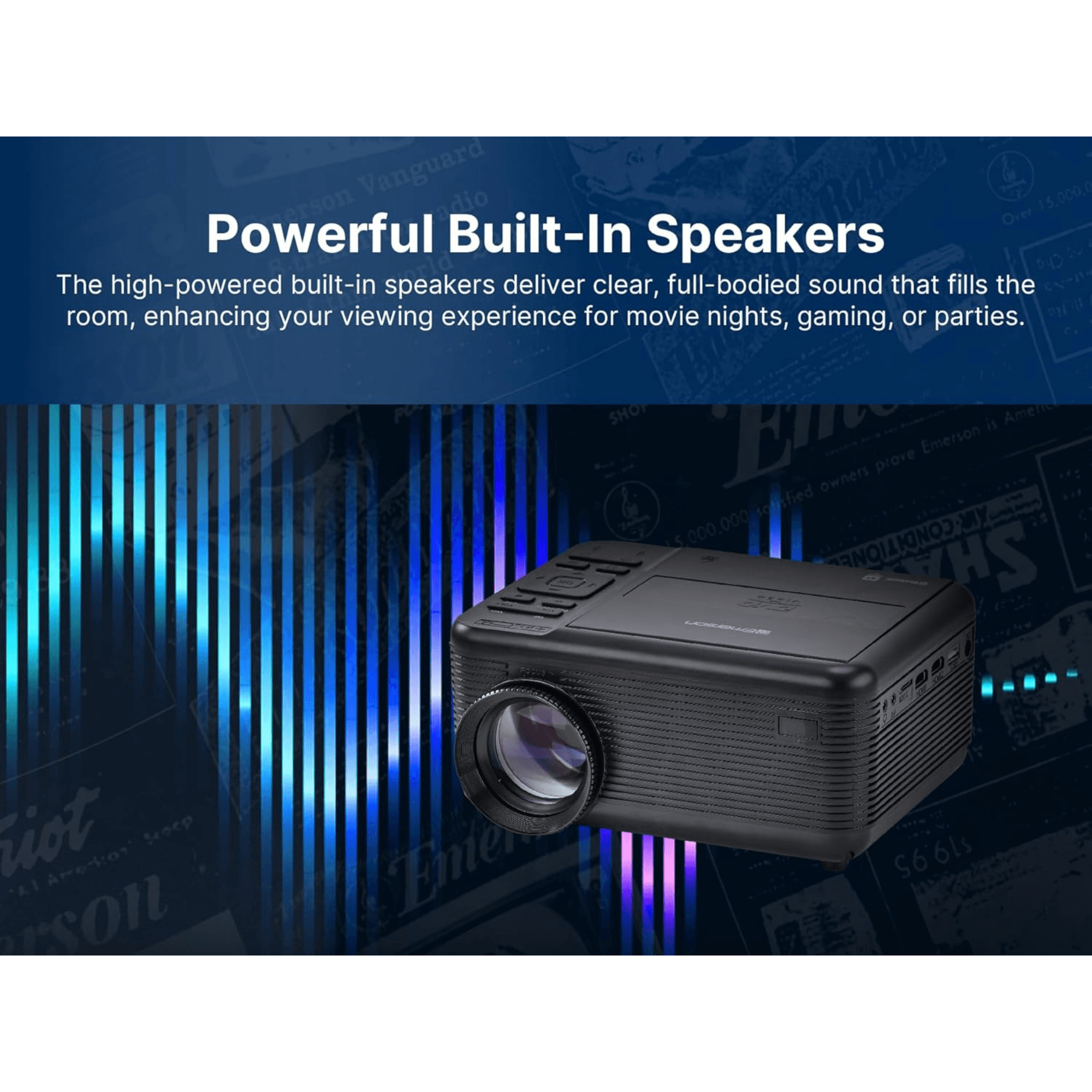 Emerson 120" Home Theater LCD Projector with Built-In TV Tuner and DVD Player Jupiter Gear Home