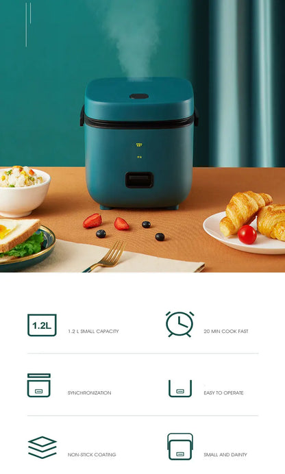 Mini Rice Cooker Automatic Household Kitchen Electric Cooking machine 1-2 People Food Warmer Steamer 1.2L Small Rice Cooker Taj Home Store