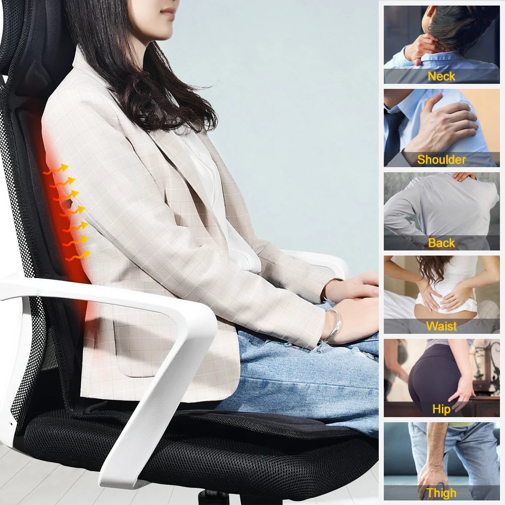 Electric Vibrating Car Massage Massage Chair Mat Portable Massager Cushion Home Infrared Heating Back Vibrator Massage Pads Taj Home Store