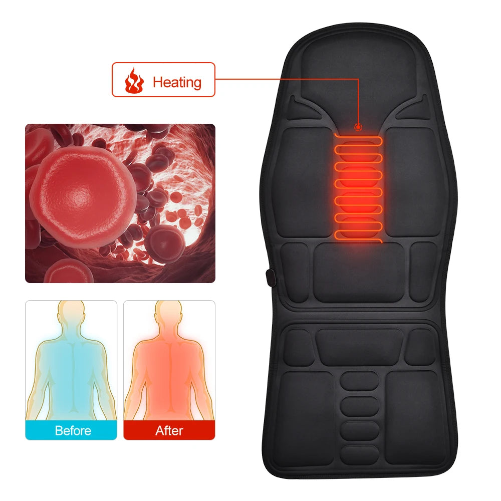 Electric Vibrating Car Massage Massage Chair Mat Portable Massager Cushion Home Infrared Heating Back Vibrator Massage Pads Taj Home Store